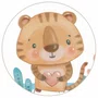 Quadro Decorativo Redondo Infantil Tigre