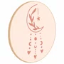 Quadro Decorativo Redondo Lua com Corações Boho