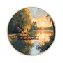 Quadro Decorativo Redondo Píer ao Entardecer de Outono