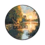 Quadro Decorativo Redondo Píer ao Entardecer de Outono