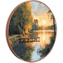 Quadro Decorativo Redondo Píer ao Entardecer de Outono