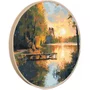 Quadro Decorativo Redondo Píer ao Entardecer de Outono