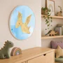 Quadro Decorativo Redondo Pterodáctilo Dinossauro Fofinho