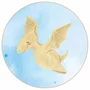 Quadro Decorativo Redondo Pterodáctilo Dinossauro Fofinho
