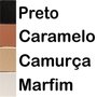 Quadro Decorativo Redondo Silhueta Flor Rosa e Detalhe Laranja com Moldura em Couro Sintético