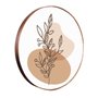 Quadro Decorativo Redondo Silhueta Folhagem com Moldura Flexível Metalizada