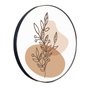 Quadro Decorativo Redondo Silhueta Folhagem com Moldura Flexível Metalizada