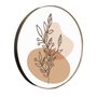 Quadro Decorativo Redondo Silhueta Folhagem com Moldura Flexível Metalizada