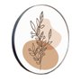 Quadro Decorativo Redondo Silhueta Folhagem com Moldura Flexível Metalizada