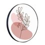Quadro Decorativo Redondo Silhueta Folhas com Moldura Flexível Metalizada