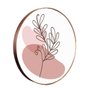 Quadro Decorativo Redondo Silhueta Folhas com Moldura Flexível Metalizada