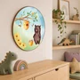 Quadro Decorativo Redondo Ursinho com Mel e Abelhas