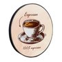 Quadro Decorativo Redondo Xícara de Café Espresso com Moldura em Couro Sintético