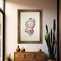 Quadro Decorativo Relógio Com Flores Vintage