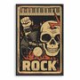 Quadro Decorativo Rock And Roll Crânio