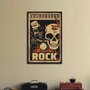 Quadro Decorativo Rock And Roll Crânio