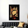Quadro Decorativo Rock And Roll Crânio E Guitarra
