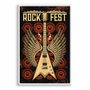 Quadro Decorativo Rock And Roll Fest Guitarra Com Asas