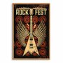 Quadro Decorativo Rock And Roll Fest Guitarra Com Asas