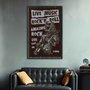 Quadro Decorativo Rock And Roll Live Music Esqueleto