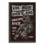Quadro Decorativo Rock And Roll Live Music Esqueleto