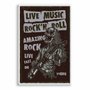 Quadro Decorativo Rock And Roll Live Music Esqueleto