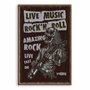 Quadro Decorativo Rock And Roll Live Music Esqueleto