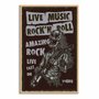 Quadro Decorativo Rock And Roll Live Music Esqueleto