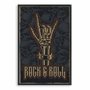 Quadro Decorativo Rock And Roll Mão Esqueleto