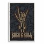 Quadro Decorativo Rock And Roll Mão Esqueleto