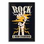 Quadro Decorativo Rock And Roll Mão Esqueleto Com Raio
