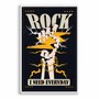 Quadro Decorativo Rock And Roll Mão Esqueleto Com Raio