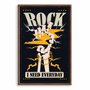 Quadro Decorativo Rock And Roll Mão Esqueleto Com Raio