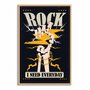 Quadro Decorativo Rock And Roll Mão Esqueleto Com Raio