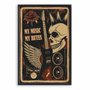 Quadro Decorativo Rock And Roll My Music My Rutes Crânio E Guitarra