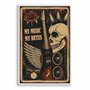 Quadro Decorativo Rock And Roll My Music My Rutes Crânio E Guitarra