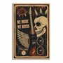 Quadro Decorativo Rock And Roll My Music My Rutes Crânio E Guitarra