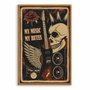 Quadro Decorativo Rock And Roll My Music My Rutes Crânio E Guitarra