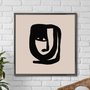 Quadro Decorativo Rosto Abstrato Estilo Japandi
