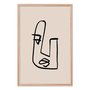 Quadro Decorativo Rosto Com Linhas Abstratas E Minimalistas Estilo Japandi