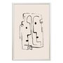 Quadro Decorativo Rostos Abstratos Minimalistas Estilo Japandi