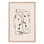 Quadro Decorativo Rostos Abstratos Minimalistas Estilo Japandi