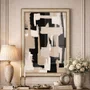 Quadro Decorativo Textura Bege e Preto Estilo Modern Heritage