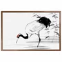 Quadro Decorativo Tsuru Pintura de Grou Japonês no Estilo Sumiê