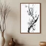 Quadro decorativo Ume Pintura de Amexeira no Estilo Sumiê