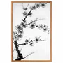 Quadro decorativo Ume Pintura de Galhos de Amexeira no Estilo Sumiê