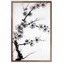 Quadro decorativo Ume Pintura de Galhos de Amexeira no Estilo Sumiê