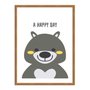 Quadro Decorativo Urso Frase: "A Happy Day"