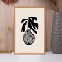 Quadro Decorativo Vaso De Planta Minimalista Japonês Estilo Japandi