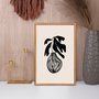 Quadro Decorativo Vaso De Planta Minimalista Japonês Estilo Japandi